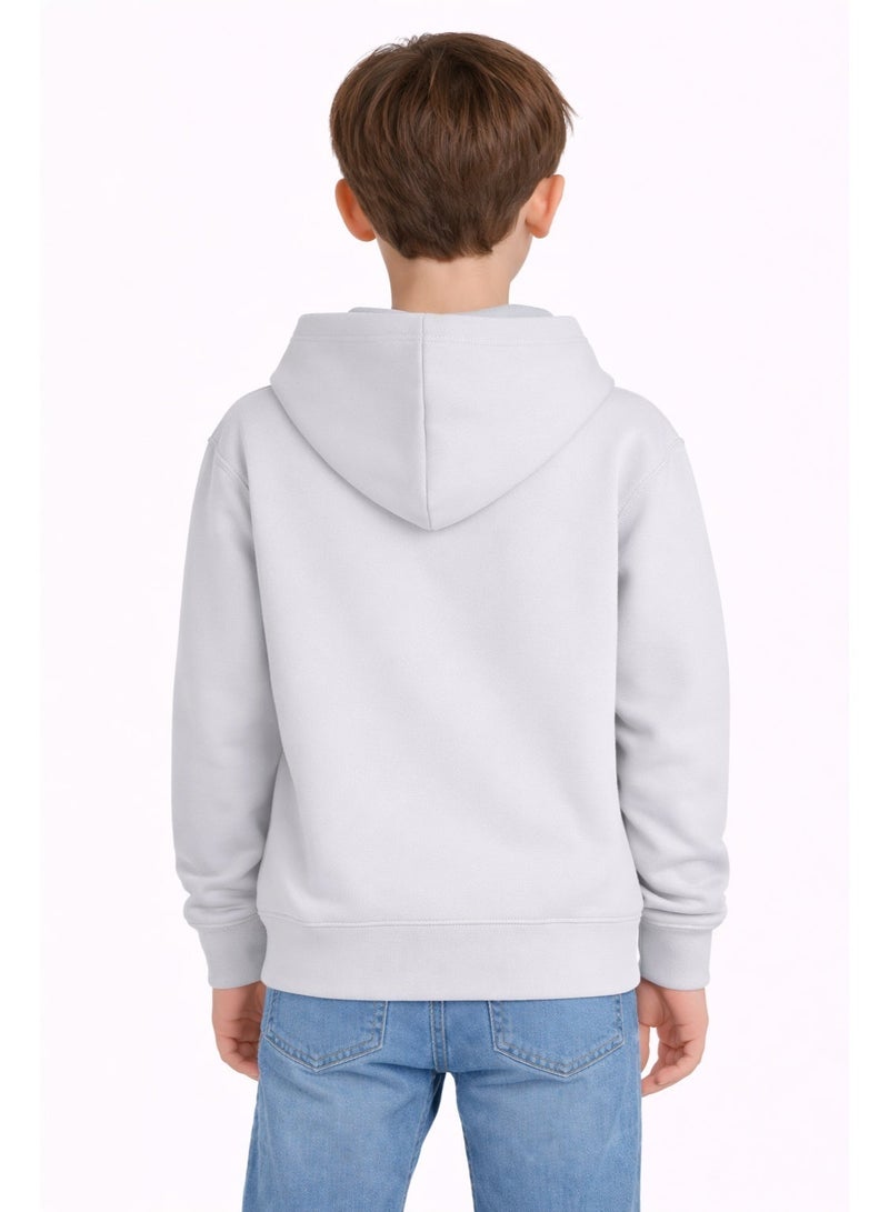 Premium Apparel Kids Grey Regular-Fit Hoodie – Unisex Pullover Sweatshirt for Boys & Girls, Casual Everyday Wear - Image 3